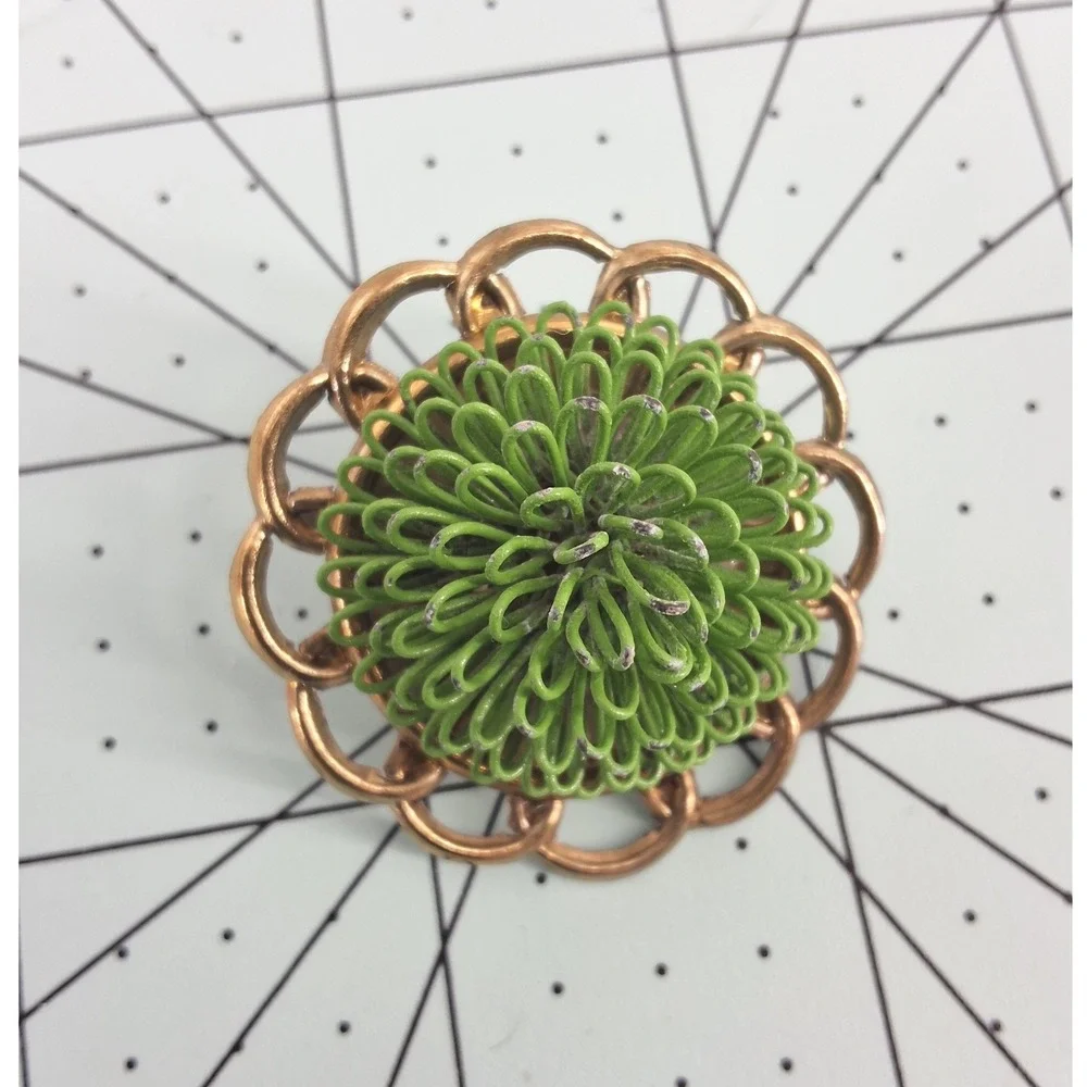 Retro Green Abstract Statement‎ Earrings 1.5